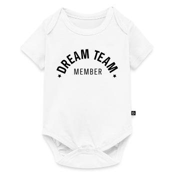 Geschenk mit gebogenem Text des Dream Team-Mitglieds - Baby Premium Kurzarmbody - Weiß - Vorne