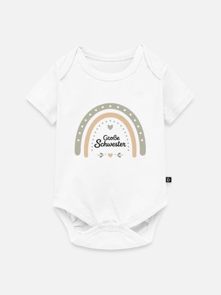 Boho Regenbogen | Schwester | Geschwisterdesign - Baby Premium Kurzarmbody - Weiß
