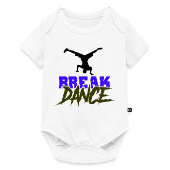 Breakdance Schriftzug Kontrast - Baby Premium Kurzarmbody - Weiß - Vorne