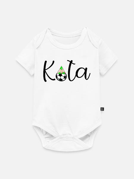 Kita Kinder Fußball - Baby Premium Kurzarmbody - Weiß