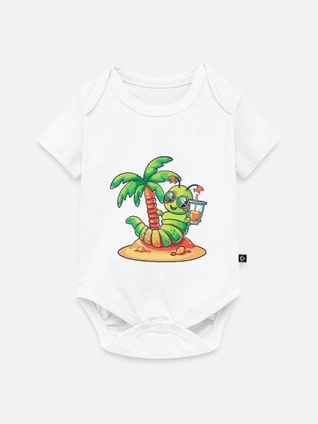 Wurm Sommer Urlaub - Baby Premium Kurzarmbody - Weiß
