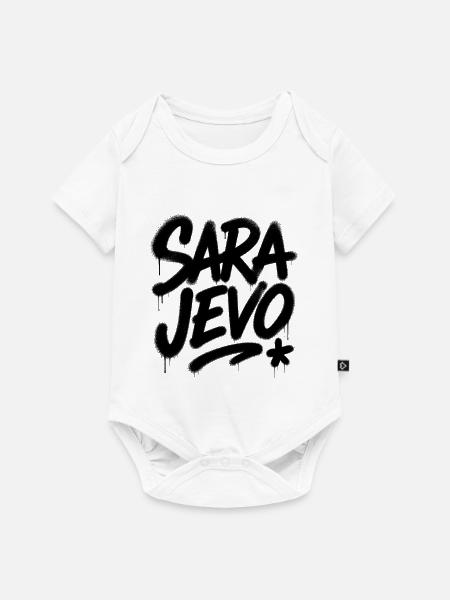 Sara Jevo Graffiti Schrift - Baby Premium Kurzarmbody - Weiß
