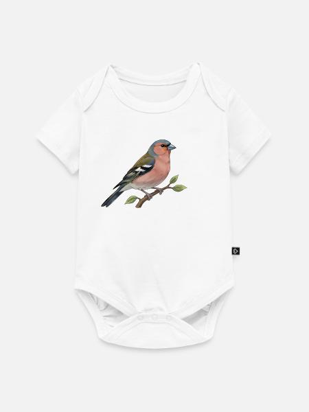 Buchfink Vogel - Baby Premium Kurzarmbody - Weiß