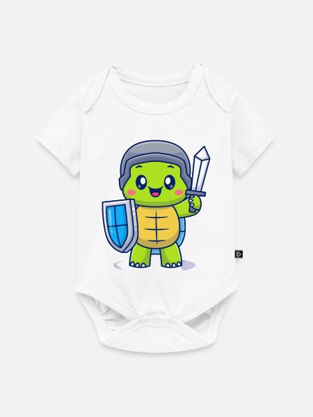 Tapferer Schildkrötenritter - Baby Premium Kurzarmbody - Weiß