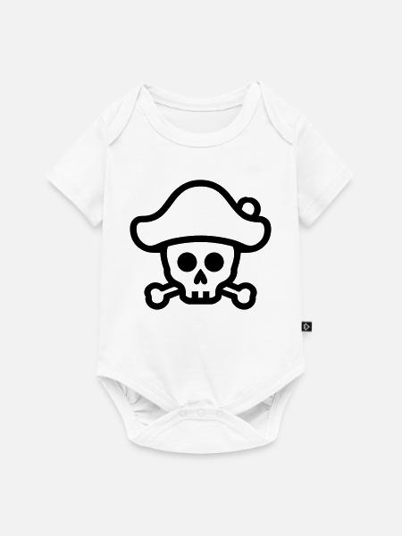 Schädel - Baby Premium Kurzarmbody - Weiß