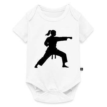 Woman Martial Arts Silhouette - Baby Premium short-sleeve bodysuit - white - Front
