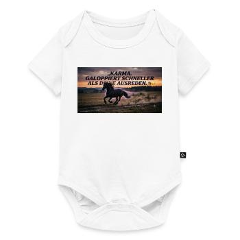Karma galoppiert schneller als Ausreden - Baby Premium Kurzarmbody - Weiß - Vorne