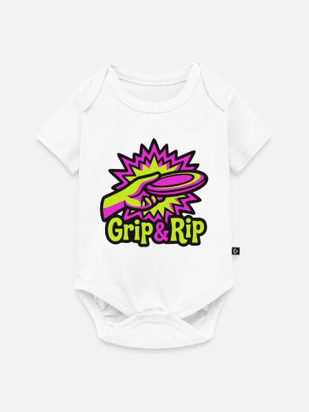 Discgolf Grip Rip Illustration - Baby Premium Kurzarmbody - Weiß