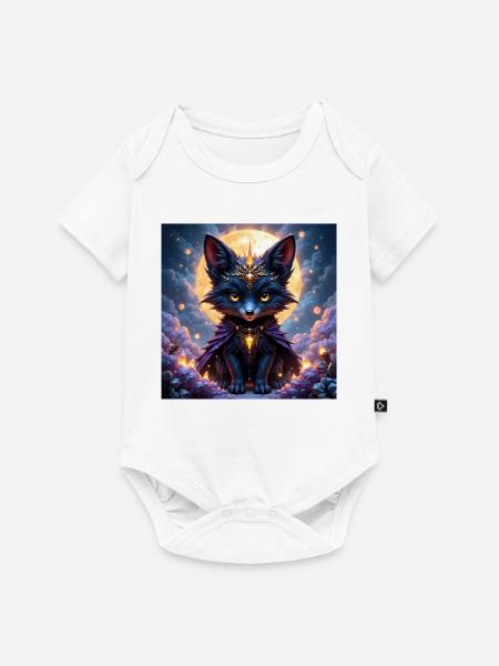 Mystischer Mondfuchs mit Edelsteinen - Baby Premium Kurzarmbody - Weiß