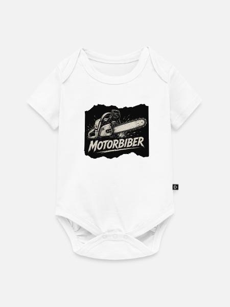 Motorbiber Kettensäge - Baby Premium Kurzarmbody - Weiß