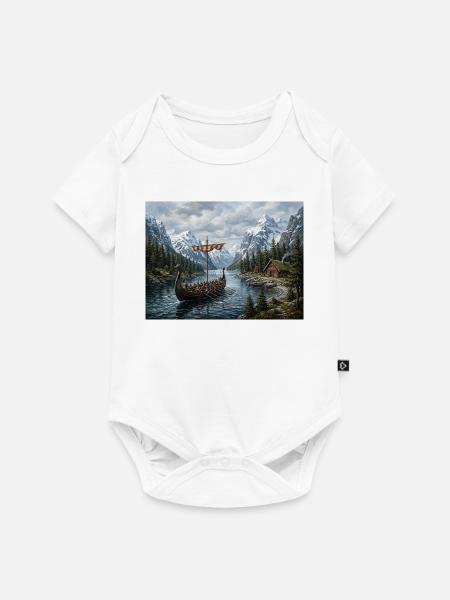 Wikinger-Langschiff - Baby Premium Kurzarmbody - Weiß