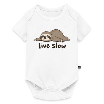 Slow Life Sloth Illustration - Baby Premium short-sleeve bodysuit - white - Front
