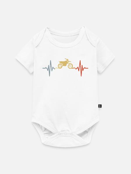 Motocross Pulsschlag - Baby Premium Kurzarmbody - Weiß