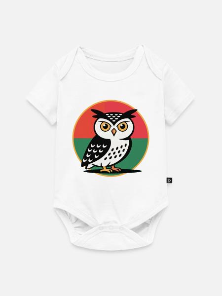Eule Pop Art - Baby Premium Kurzarmbody - Weiß