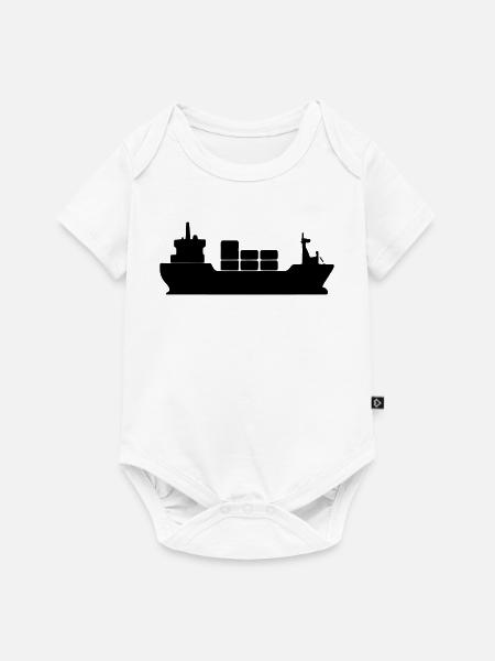 Schifffrachter Silhouette - Baby Premium Kurzarmbody - Weiß