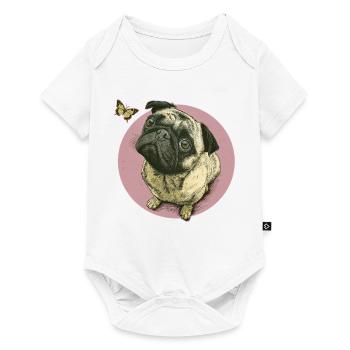 Carlin avec papillon - Body à manches courtes Premium Bébé - blanc - Devant