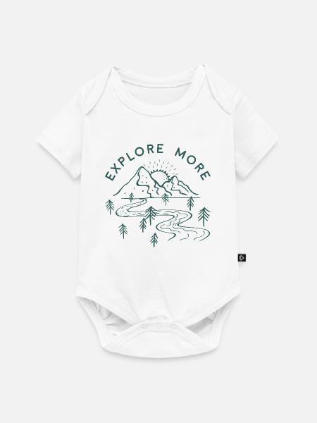 Explore-mehr-grün-Design - Baby Premium Kurzarmbody - Weiß