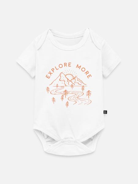 Entdecken-mehr-Orange-Design - Baby Premium Kurzarmbody - Weiß