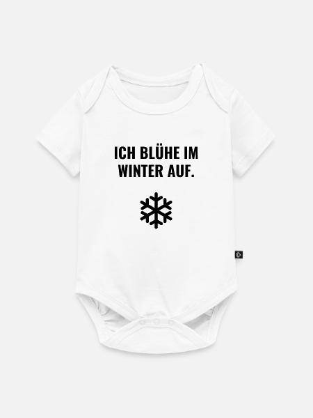 Ich blühe im Winter auf. - Baby Premium Kurzarmbody - Weiß