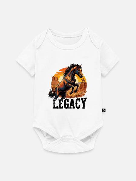 Wildpferde-Retro-Kunst - Baby Premium Kurzarmbody - Weiß