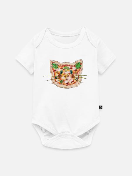 Pizza Katze - Baby Premium Kurzarmbody - Weiß
