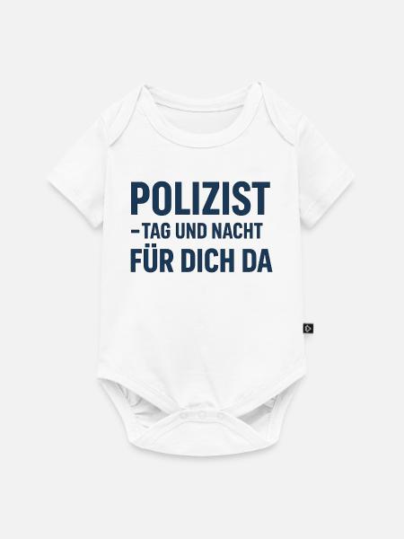 Polizist Tag und Nacht Design - Baby Premium Kurzarmbody - Weiß