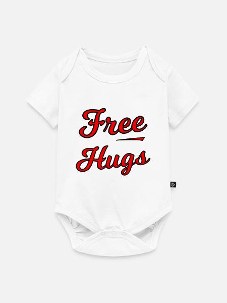 Free Hugs Script auf Schwarz - Baby Premium Kurzarmbody - Weiß