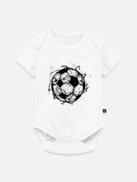 Fußball Ball Zeichnung - Baby Premium Kurzarmbody - Weiß