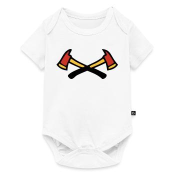Logo des pompiers croisés - Body à manches courtes Premium Bébé - blanc - Devant