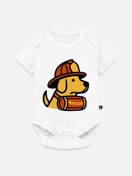 Rettungshund Feuerwehr Icon - Baby Premium Kurzarmbody - Weiß