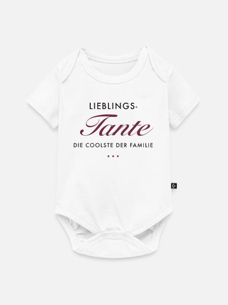 LieblingsTante Eleganz - Baby Premium Kurzarmbody - Weiß