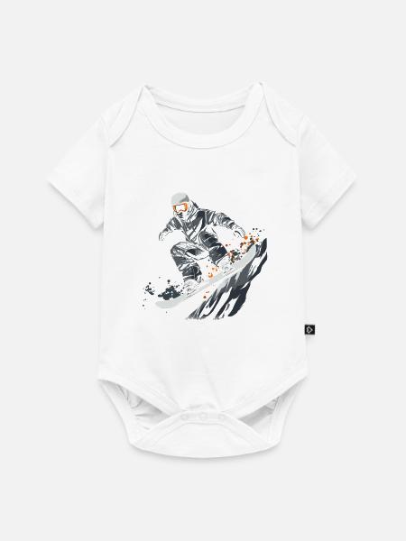 Snowboarder Grafik - Baby Premium Kurzarmbody - Weiß