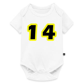 14 Zahl symbol - Baby Premium Kurzarmbody - Weiß - Vorne