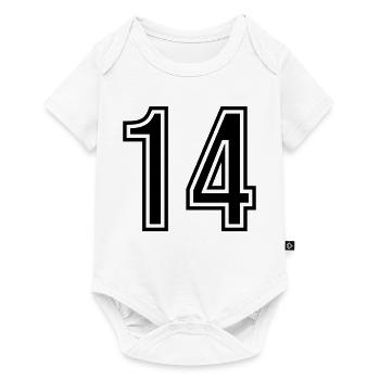 14 Zahl symbol - Baby Premium Kurzarmbody - Weiß - Vorne