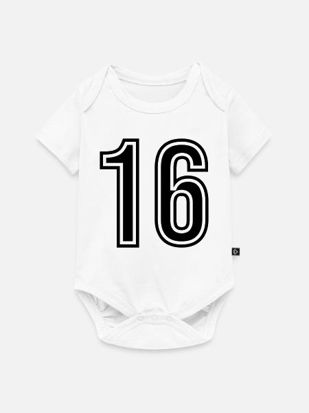 16 Zahl symbol - Baby Premium Kurzarmbody - Weiß