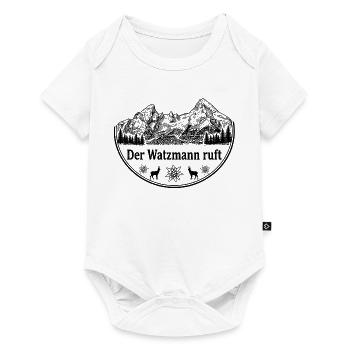 Watzmann T-Shirt – Der Watzmann ruft – Berg-Design - Baby Premium Kurzarmbody - Weiß - Vorne