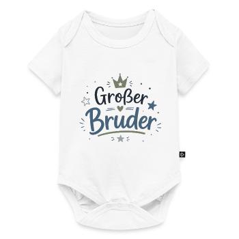 Großer Bruder Stolz Krone Liebe - Baby Premium Kurzarmbody - Weiß - Vorne