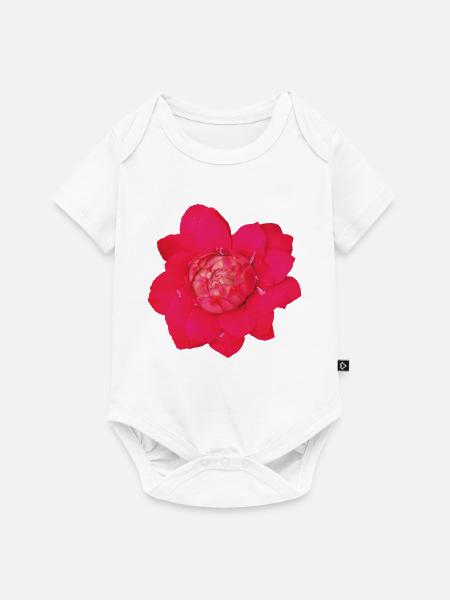 rare_red_tropical_ginger_flower_close_up - Baby Premium Kurzarmbody - Weiß