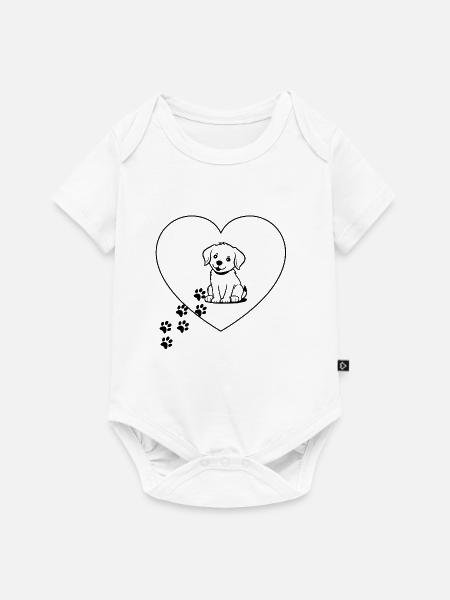Pfotenliebe – Hund im Herz - Baby Premium Kurzarmbody - Weiß