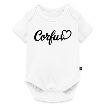Corfou Heartbeat, Grèce, île de Corfou - Body à manches courtes Premium Bébé - blanc - Devant