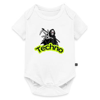 Neon Grim Techno Skull - Baby Premium short-sleeve bodysuit - white - Front