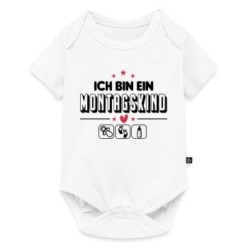 Montagskind Geboren am Montag Baby Säugling - Baby Premium Kurzarmbody - Weiß - Vorne