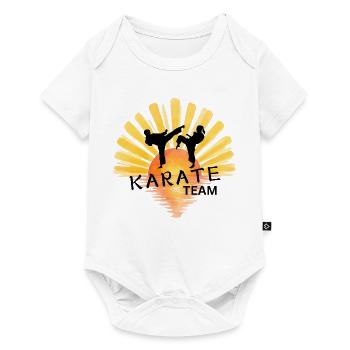Sunrise Karate Silhouette - Baby Premium short-sleeve bodysuit - white - Front