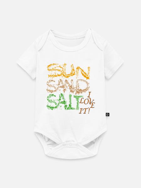 Sonne Sand Salz - Baby Premium Kurzarmbody - Weiß
