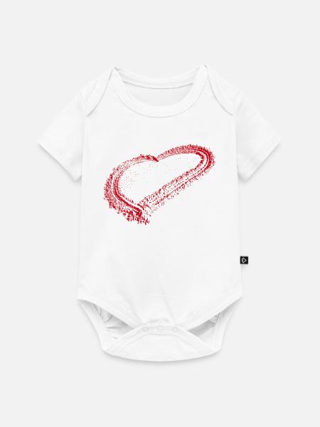 Rotes Herz - Baby Premium Kurzarmbody - Weiß