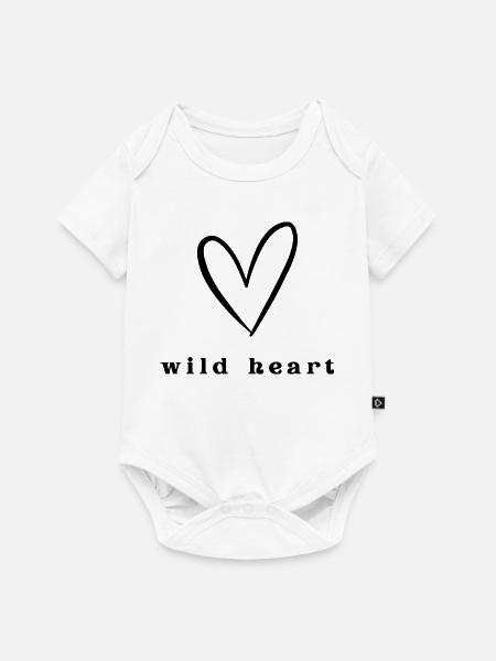 Wild Heart | Minimal Herz Design - Baby Premium Kurzarmbody - Weiß