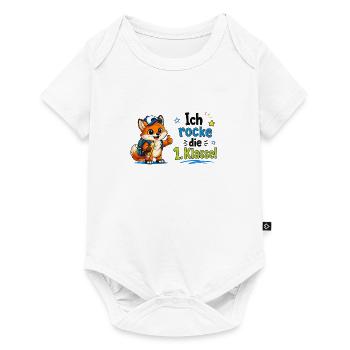 Ich rocke die 1. Klasse Fuchs - Baby Premium Kurzarmbody - Weiß - Vorne