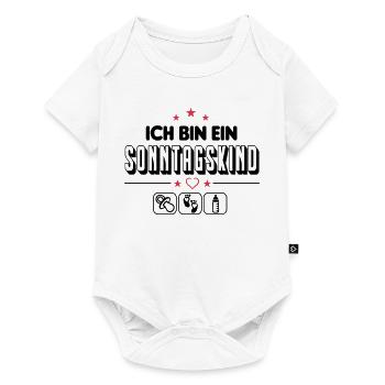 Sonntagskind Geboren am Sonntag Baby Säugling - Baby Premium Kurzarmbody - Weiß - Vorne