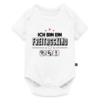 Freitagskind Geboren am Freitag Baby Säugling - Baby Premium Kurzarmbody - Weiß - Vorne