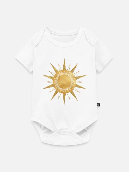 Goldene Sonnenkraft - Baby Premium Kurzarmbody - Weiß